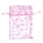 Торбичка подаръчна шифон бебе, 18,0 x 13,5 cm, розова