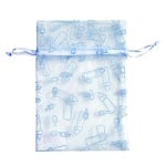 Торбичка подаръчна шифон бебе, 18,0 x 13,5 cm, синя