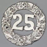 Восъчна декоративна фигура Jubilaum, Kranz 25, 65 mm, 1 бр., сребристо