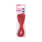 Восъчно памучен шнур, ф 1 mm / 6 m, червен