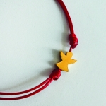 Ангел пазител - Гривна с червен конец (златист)