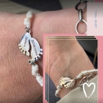 Baby Feet Гривна с буква или име (сребриста)