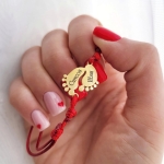 Baby Feet Гривна с буква или име за бебе (златиста)