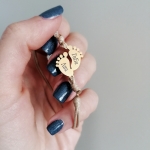 Baby Feet Гривна с буква или име за бебе (златиста)