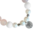 Дамска гривна с камъни и стоманена висулка - Angel Wings