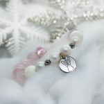 Дамска гривна с камъни и стоманена висулка - Angel Wings