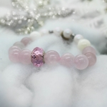 Дамска гривна с камъни и стоманена висулка - Angel Wings