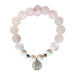 Дамска гривна с камъни и стоманена висулка - Angel Wings