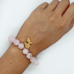 Emma - Гривна от естествени камъни - Розов Кварц