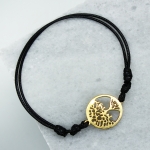 Гривна против уроки Life Tree със стомана (златиста)