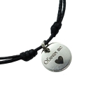 Гривна с буква и надпис "Обичам те ♥"