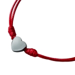 Гривна с червен конец и стомана "Silver Heart"