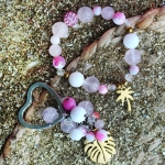 Ключодържател от естествени камъни Pink Beach