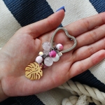 Ключодържател от естествени камъни Pink Beach