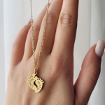 Колие с име от медицинска стомана - златисто сребристо