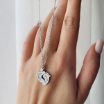 Колие с име от медицинска стомана - златисто сребристо