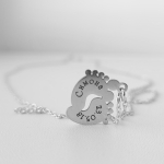 Колие с име от медицинска стомана - златисто сребристо