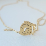 Колие с име от медицинска стомана - златисто