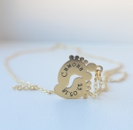 Колие с име от медицинска стомана - златисто