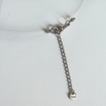 Колие с корда и кристал (сребристо)