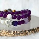 Комплект дамски гривни от естествени камъни - Lilac Kisses