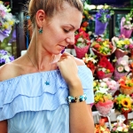 Комплект Колие и Обеци Сваровски "Starfish"