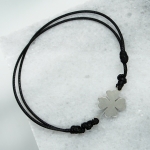 Lucky Clover Гривна против уроки със стомана (сребриста)