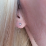 Обеци от медицинска стомана с кристал (сребристи)