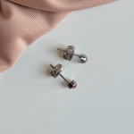 Обеци от медицинска стомана с кристал (сребристи)