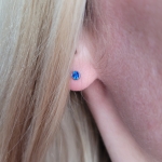 Обеци от медицинска стомана с кристал (сребристи)