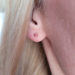 Обеци от медицинска стомана с кристал (златисти)