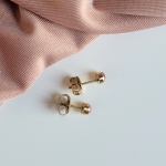 Обеци от медицинска стомана с кристал (златисти)