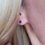 Обеци от медицинска стомана с кристал (златисти)