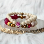 Rose Garden - Комплект гривни от естествени камъни