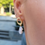 Висящи обеци с перла Milk and Silk