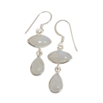 Обици Лунен Камък със Сребро 925