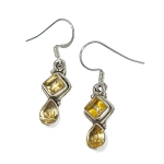 Обици Цитрин със Сребро 925