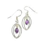 Обици Аметист със Сребро 925