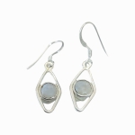 Обици Лунен Камък със Сребро 925