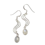 Обици Лунен Камък със Сребро 925