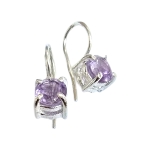 Обици Аметист със Сребро 925