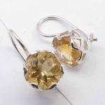 Обици Цитрин със Сребро 925