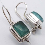 Обици Зелен Флуорит със Сребро 925