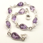 Гривна Лилав Аметист със Сребро 925