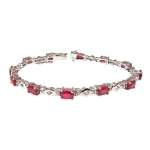 Гривна с 12 бр. Фасети от Прозрачен Рубин и Циркон със Сребро 925 и Родий
