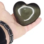 Голямо Сърце от Иризиращ Сребърен Обсидиан