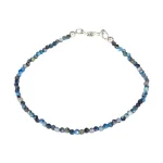 Гривна Фасетиран Азурит Топче 2,4 мм със Сребро 925