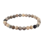 Гривна "Черен" Лунен Камък Топче 6,5 мм