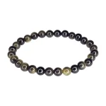 Гривна Сребрист Обсидиан Топче 7 мм