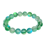 Гривна Зелен Рейнбоу Аура Аква Кварц Мат Топче 10 мм